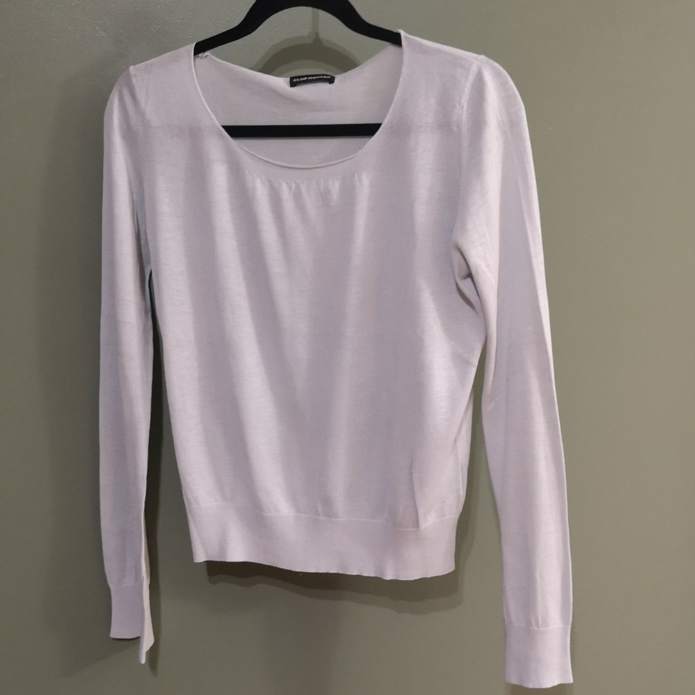 Club Monaco Silk Long Sleeve Lightweight Top Sz S Light Mint